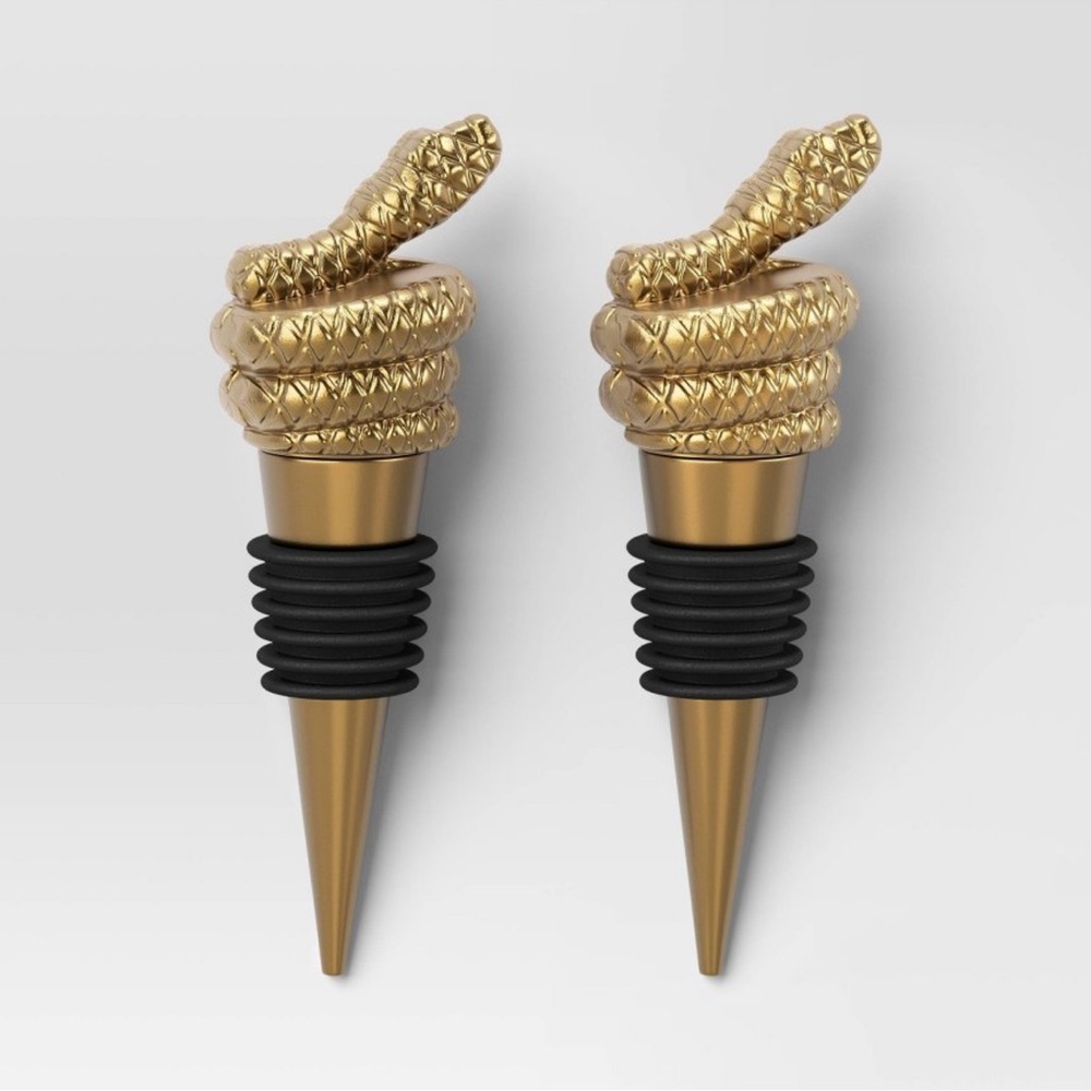 NEW Threshold 2 Pk Gold Snake Wine Stopper